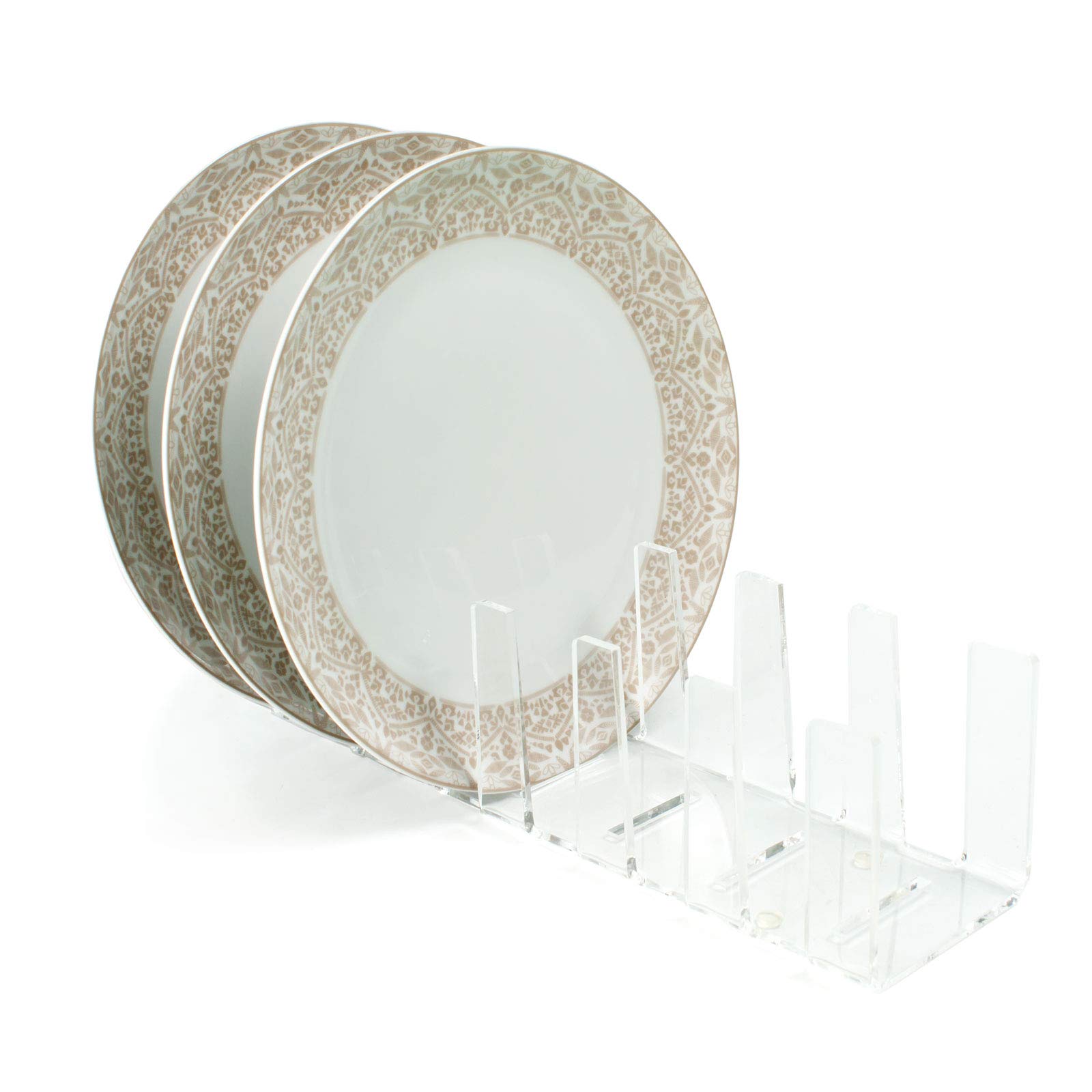 Acrylic 6x Plate China Rack Organiser Storage Counter Shop Museum Display (DS81)