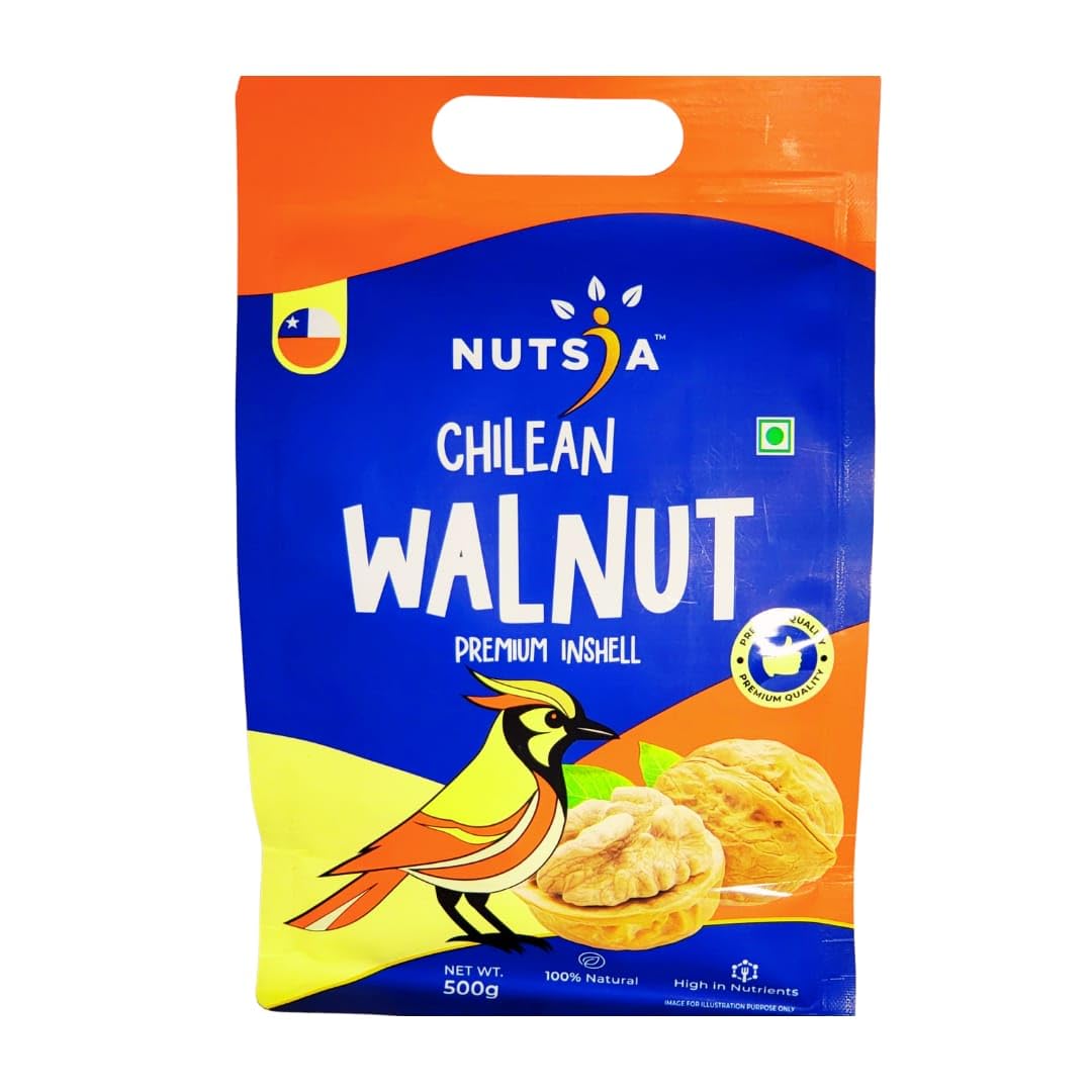 Nutsia Premium Chilean Inshell Walnuts, 500gm Akhrot Rich in Antioxidants, Nuts & Dry Fruits, Fresh Walnuts, Reduced in Cholesterol, Support Healthy Aging (B0DH2BPCWJ) Amazon Price History, Amazon Price Tracker