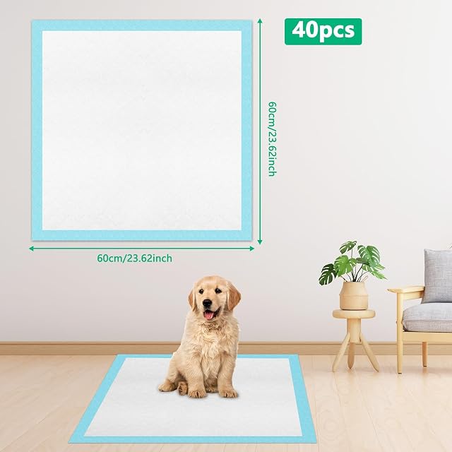 Foto 3 de 7 de Shodiffy Empapadores Perros, 40 Piezas 60x60 cm Almohadillas de Adiestramiento de Perros y Cachorros…