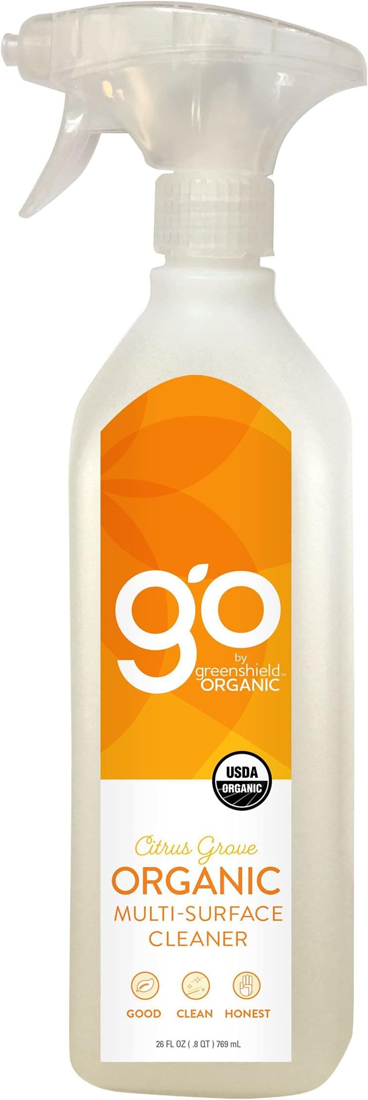 GO by greenshield organic, USDA Certified Organic 26 oz. Multi-Surface Cleaner- Citrus Grove