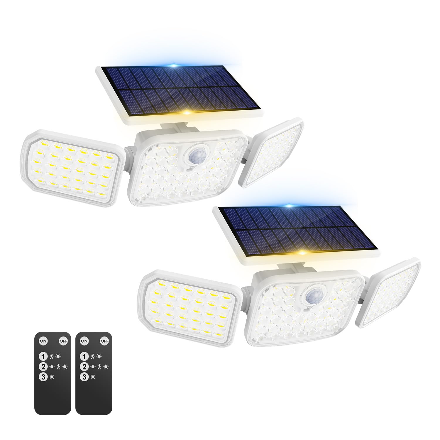 Peasur Solarlampen für Außen mit Bewegungsmelder LED Aussenleuchte mit Fernbedienung 3 Modi, IP65 Wasserdicht