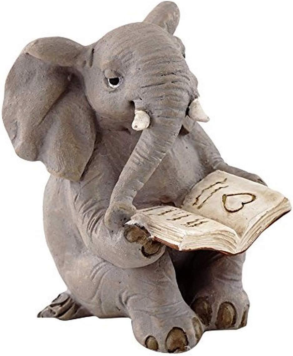 Top Collection Miniature Garden Elephant Reading Book
