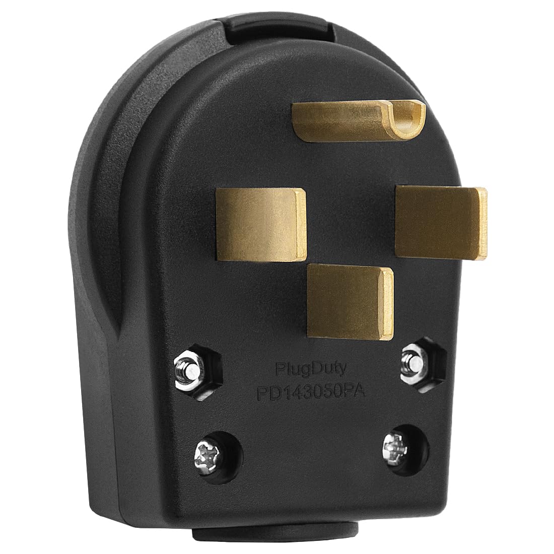 Nema 14-50P Plug 50 Amp 125/250 Volt Angle Plug, 3 Pole 3 Wire Grounding Straight Blade Plug for Dyer and Ranges, Work with Cable OD Max. 1.0 Inch