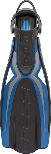 Miniatura 2 de Cressi Aletas de tacón abierto para adultos con correa elástica para buceo - Fuerza, potencia, comodidad, estética, ligereza - Thor EBS Made in Italy