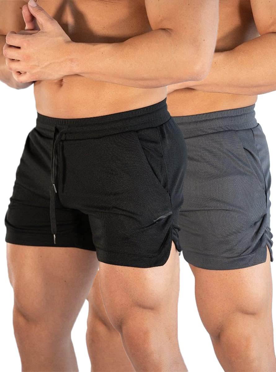 sandbank Men's 5" Gym Workout Short,Quick Dry Active Running Bodybuilding Shorts with Pockets