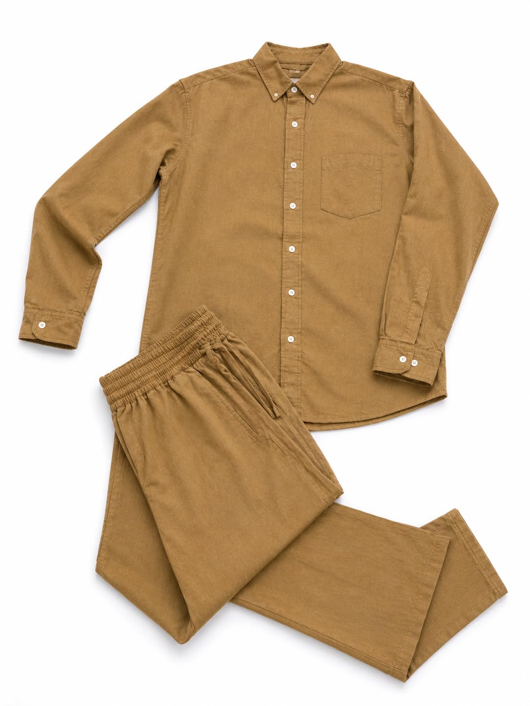 Men's Linen Flannel Pajama Sleep Set-picture-15