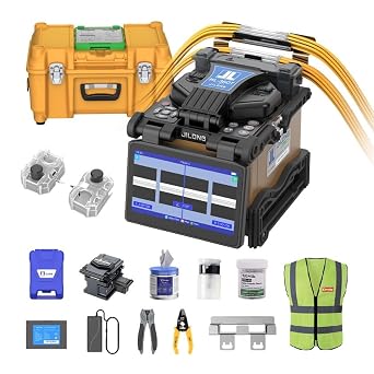 6 Motors JILONG KL-360T Fiber Optic Fusion Splicer, Core Alignment Fiber Splicer with 6s Splicing; 16s Heating, 0.01dB Low Splicing Loss, Fiber Splicing Machine with Precision Cleaver KL-23F