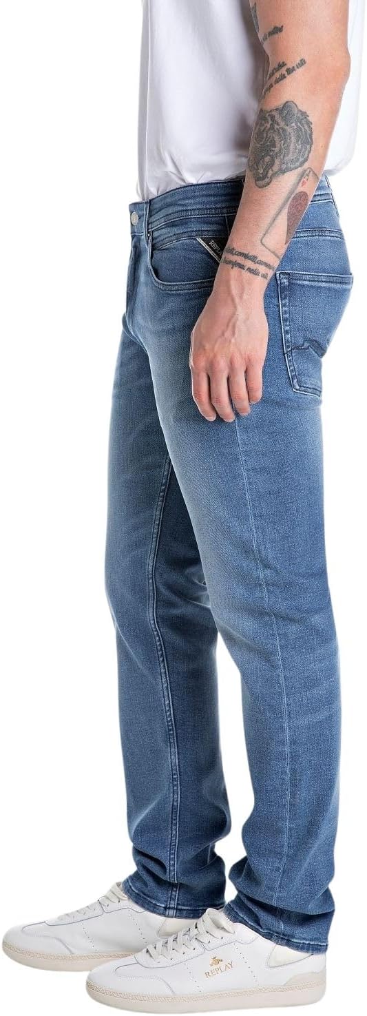 Replay Men's Tapered Fit Denim Shorts, Grey