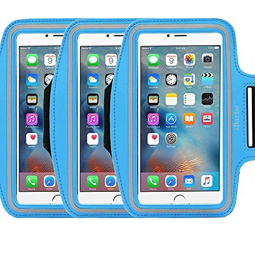3Pack Armband Exercise Sports Easy iBarbe Fitting Slim Scratch-Resistant Running Water Resistant Key Holder Slot For Phone up to 5.5 inch Screen Men Women Sweat-Resistant Design not for iphone 4 4s