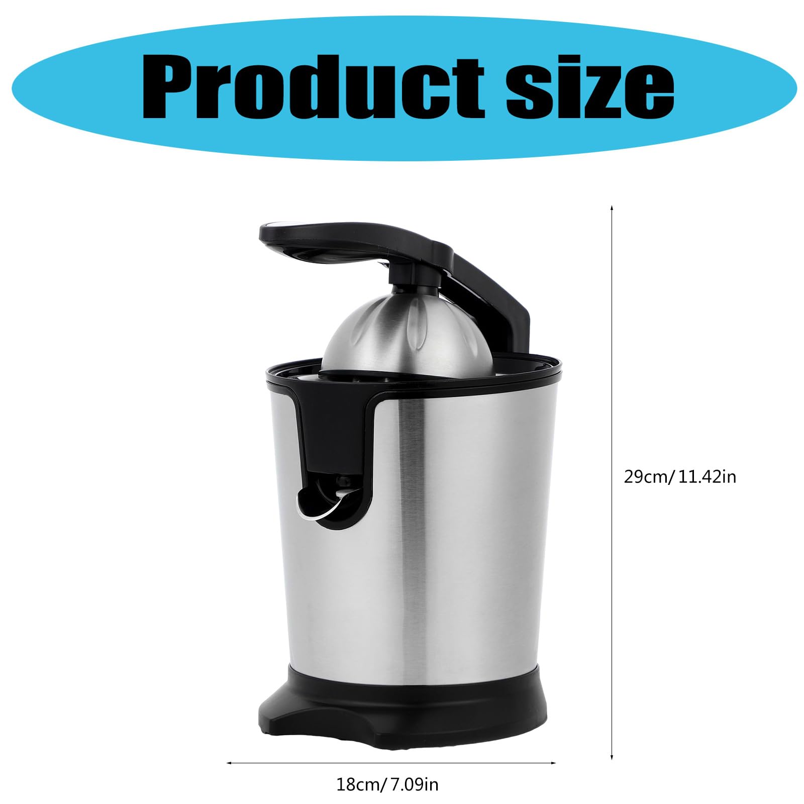 KAKASEA Electric Citrus Juicer 1 Button Juicer Machine Lemon Grapefruit Lemon Squeezer Lemon Juicer Squeezer Stainless Steel