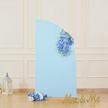Blue Half Moon Arch Covers Wedding Arch Backdrop Cover for Weddings Birthday Parties Baby Showers Events 5ft Light Blue Half Arch Fabric Cover Set