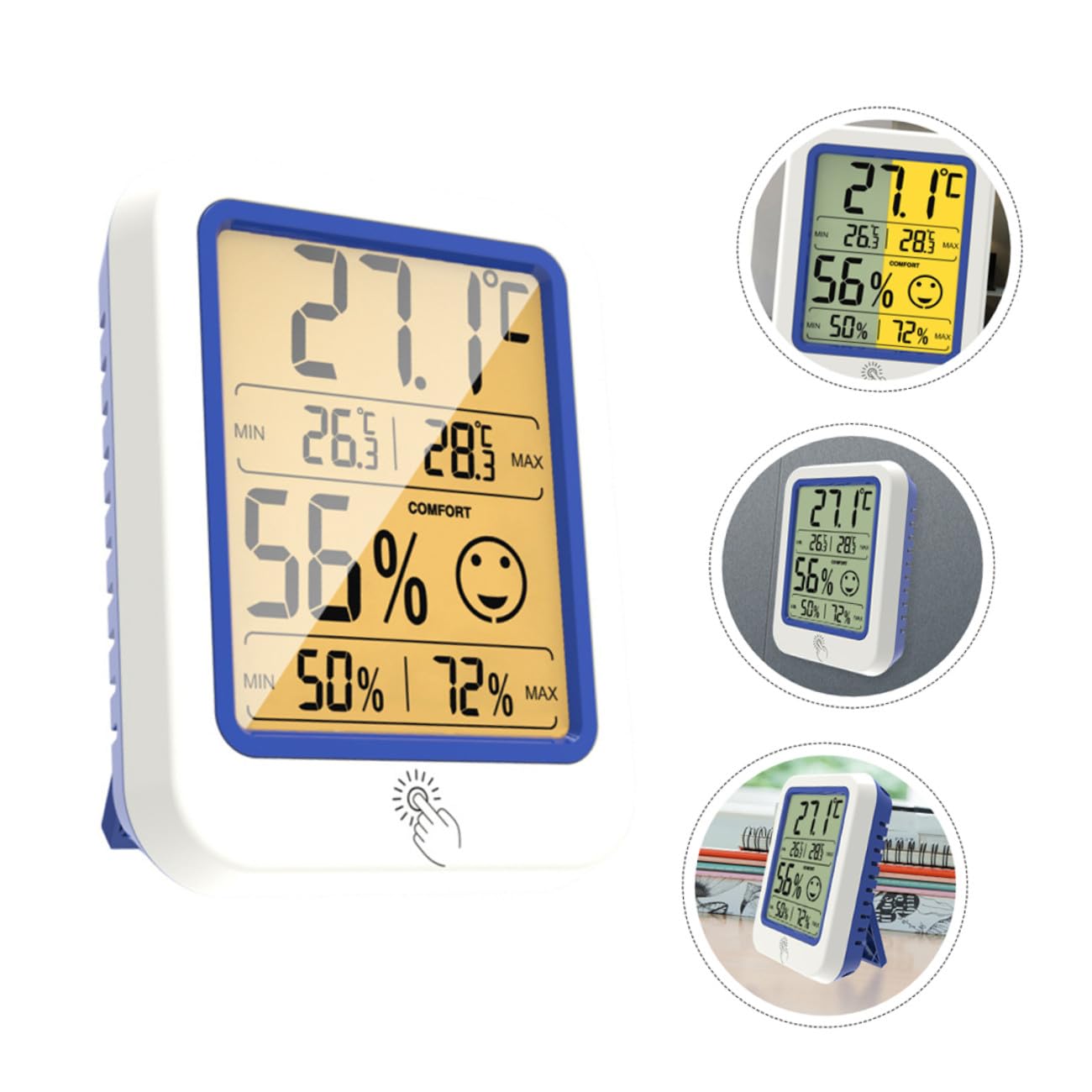 POPETPOP 3 Pièces thermomètre jauge d'humidité intérieure d'intérieur numérique termometre d intérieure thermometre intérieur hygroscope numérique d'extérieur hygrothermographe d'intérieur