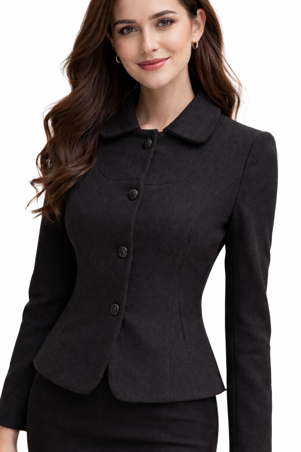hood culture Women’s Wool Tweed Short Winter Coat | Button Closure Tailored Jacket for Office, Casual Wear Coat For Women | Warm & Elegant-picture-17