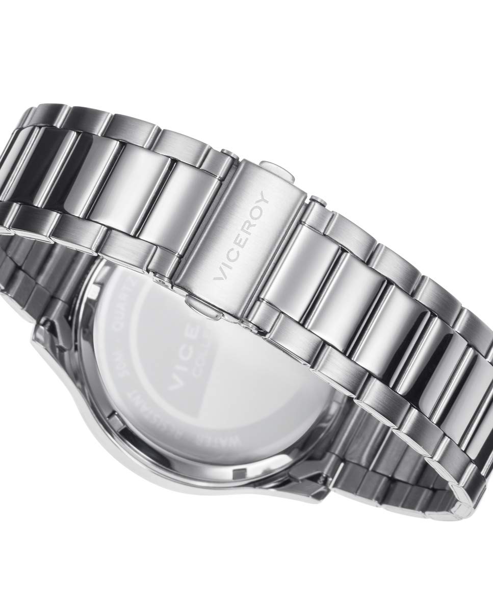 Viceroy Reloj Analógico Hombre de Acero Inoxidable - 43 mm - Movimiento de Cuarzo - Acabado Dorado - 401187