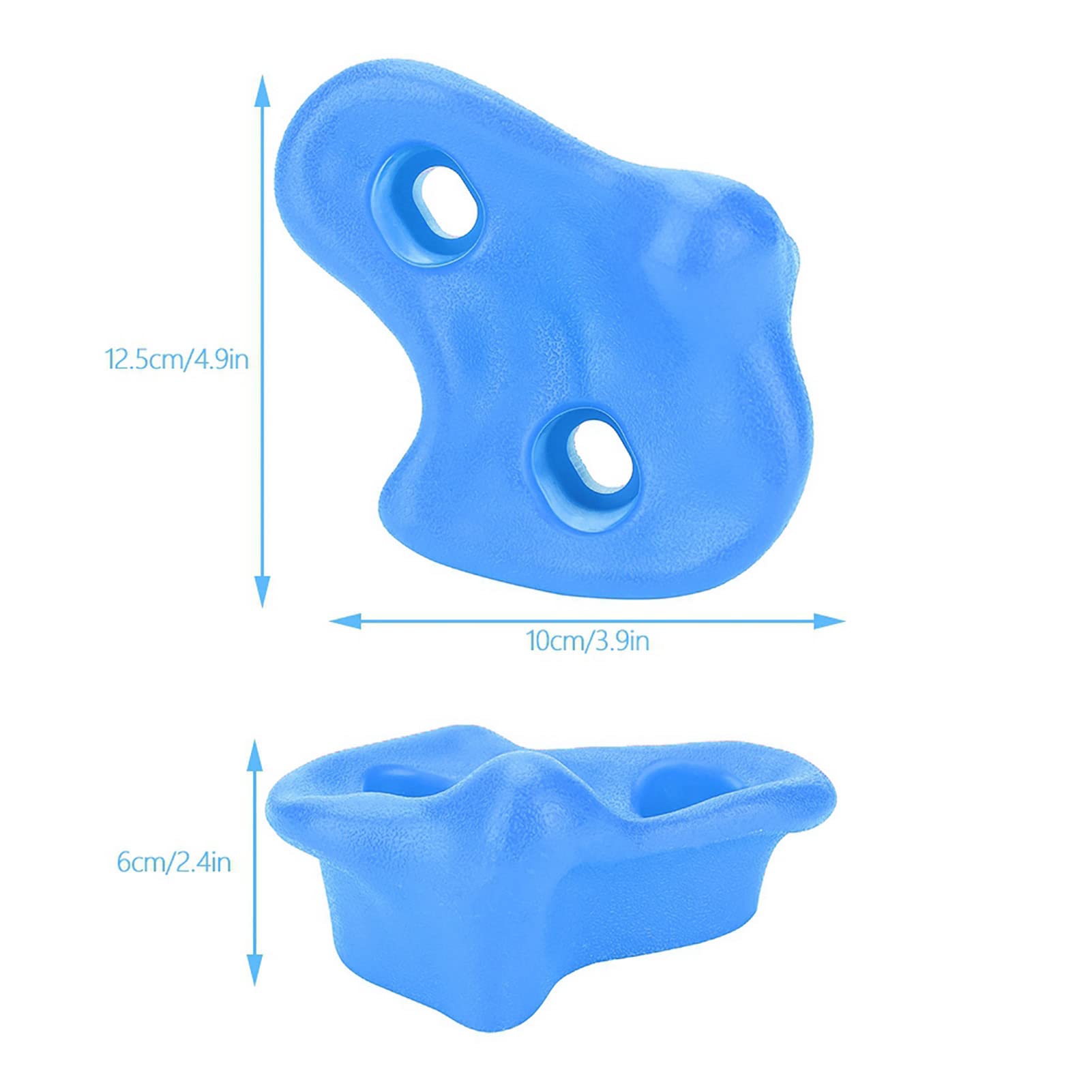 Jiawu Pietre da Arrampicata in Plastica da 10 Pezzi per Bambini, Kit Assortito Testurizzato con Bulloni, Attrezzature per Parchi Giochi per Pareti da Arrampicata Durevoli (Blue)