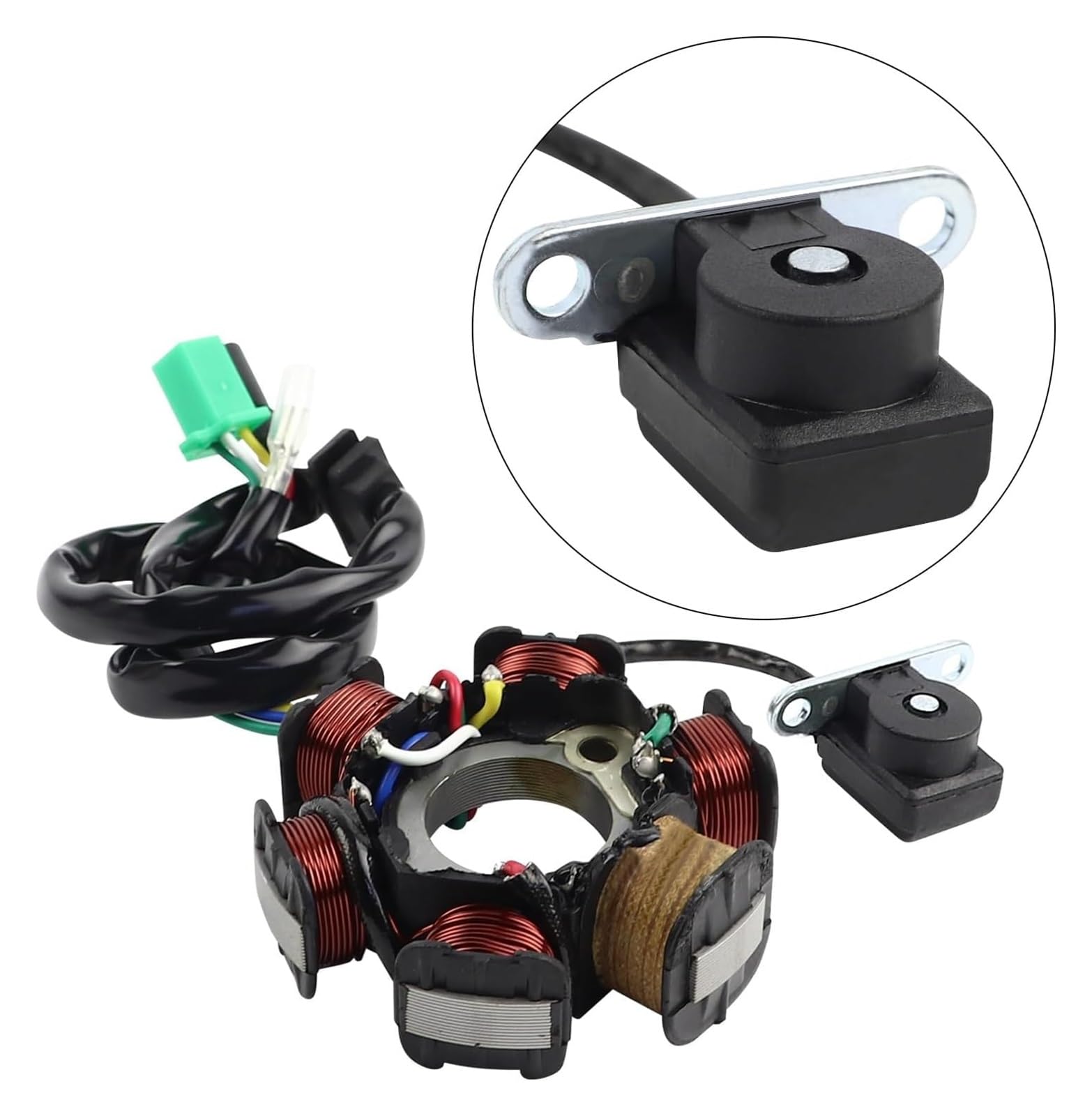 pour GY6 50cc 70cc 90cc 100cc 110cc 125cc Moto pour VTT Scooter Cyclomoteur 6 Bobines 5 Fils Stator D'allumage Bobine Magnéto Bobine Magnéto Stator