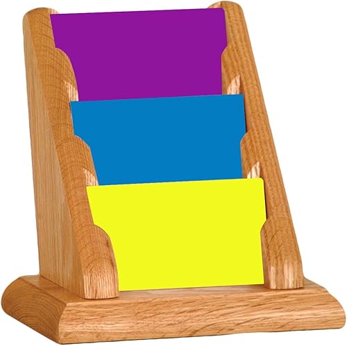 Wooden Mallet Tarjetero para encimera de 3 bolsillos, roble medio