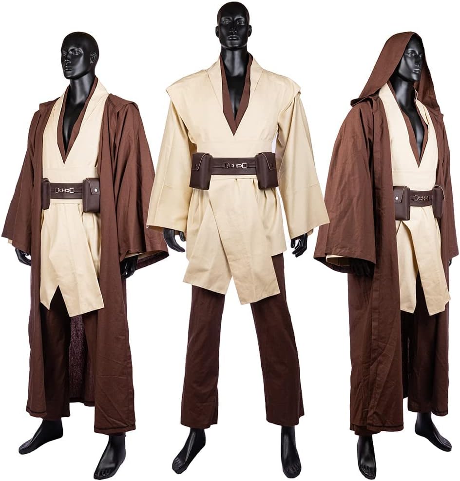 Men's Costume Robe Adult Male Tunic Costume Hooded Uniform Full Set Halloween Cosplay Cloak
