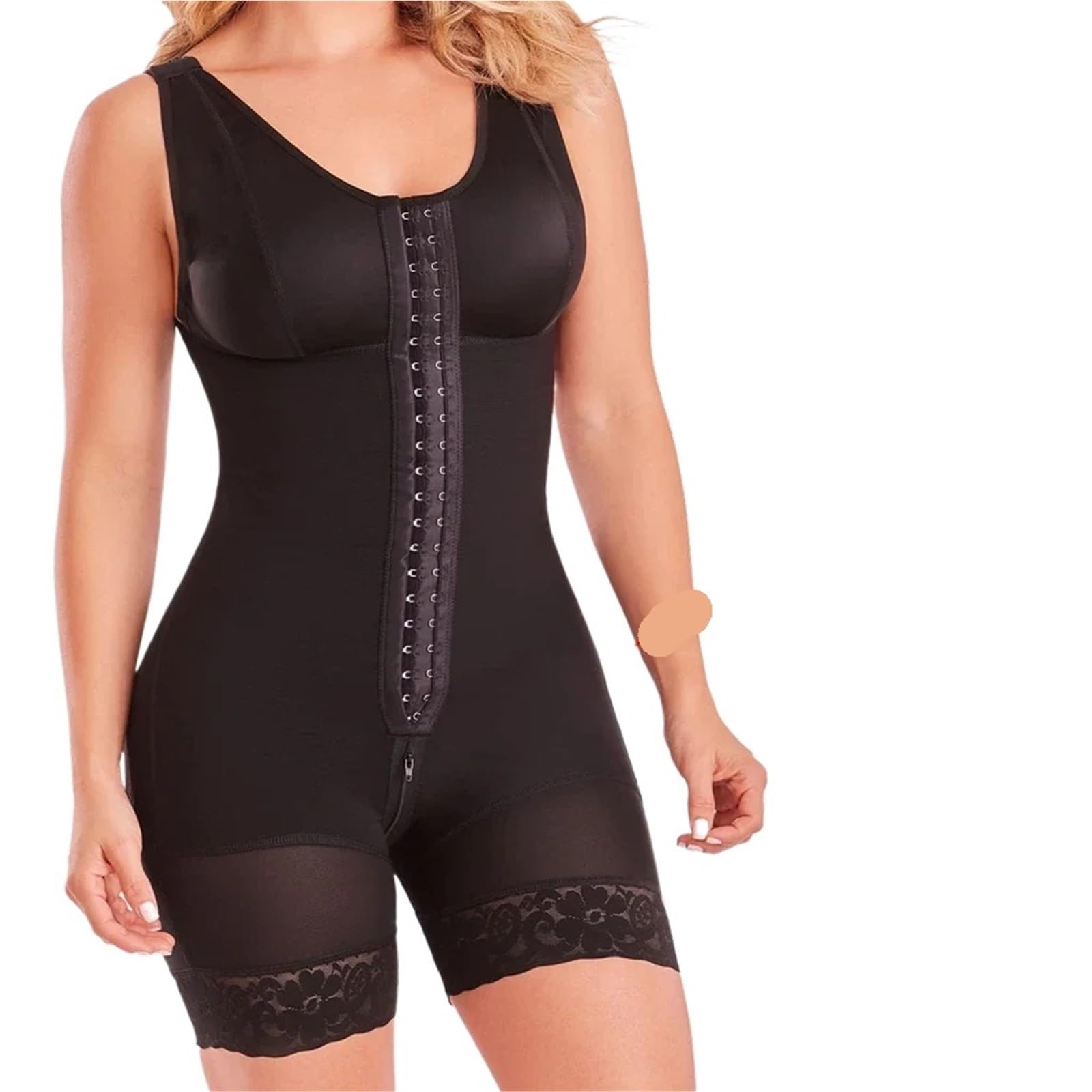 Fajas Reductoras Mujer Faja Moldeadora de Cuerpo Completo con broches for Adelgazar el Busto(Black,XL)
