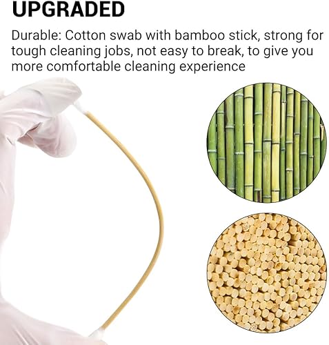 Miniatura 4 de 400900 hisopos de limpieza de pistola de doble extremo, hisopos de limpieza de pistola de 6 pulgadas con mango de bambú, altamente absorbentes, sin
