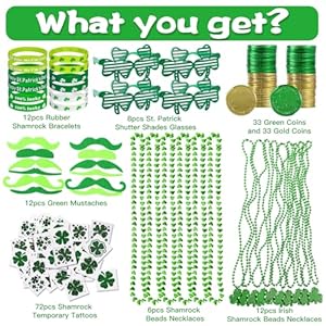 Maxfun188pcsstpatricksdayaccessoriespartyfavorssetdecorationskidssaintpatricksdayirishdecorgreenbeadsshamrockforparadessupplies Urban Country Home Decor Max fun 188pcs st patricks day accessories party favors set decorations kids saint patricks day irish decor green beads shamrock for parades supplies urban country home decor