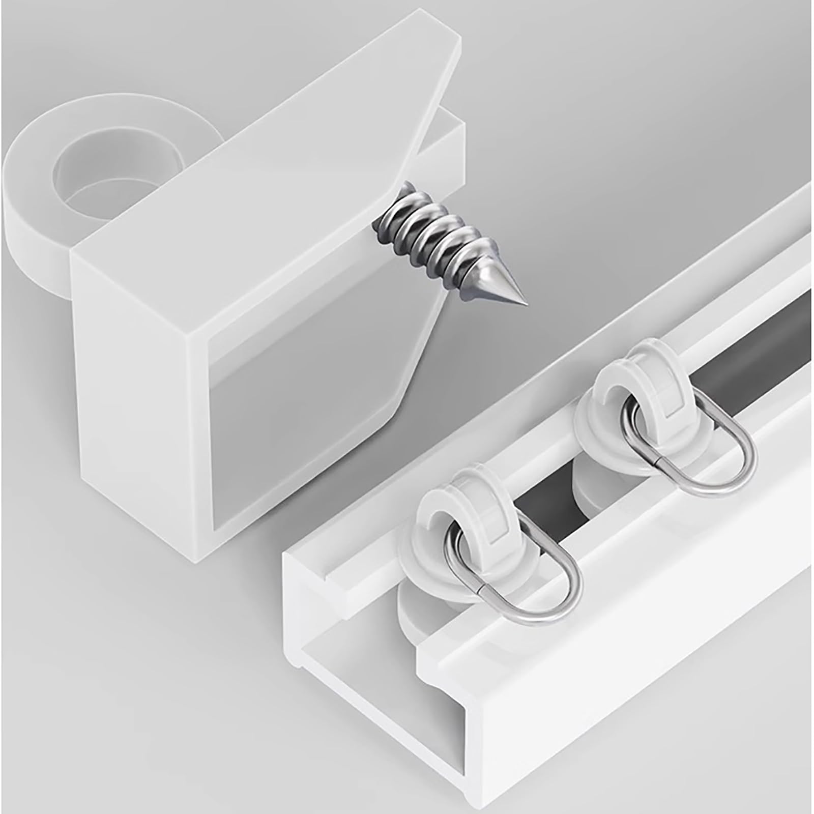 Rail de rideau autocollant sans perçage - Séparateur de pièce - 480 cm - Facile à installer pour plafonds et murs lisses - Système polyvalent de tringle à rideaux