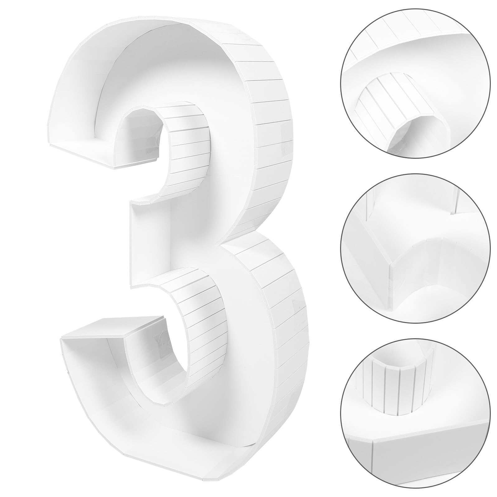 SHINEOFI Zahlenschild Ballonrahmen Zahl 3 3D Ballonbox Partydekoration für Geburtstage Hochzeiten Jubiläen mit Befüllbarem Rahmen