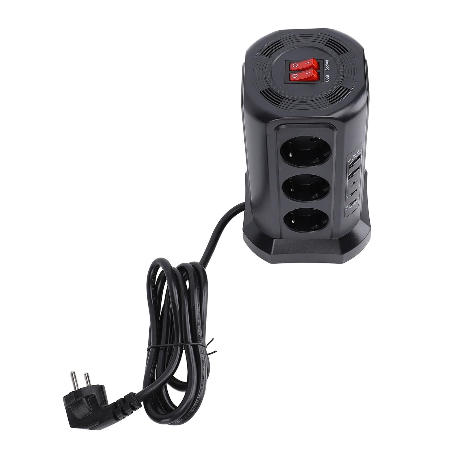 Generic Tower Power Pasek, Wielofunkcyjny Przełącznika Elektryczna Wieża Elektryczna do Użytku Domowego (BLACK)