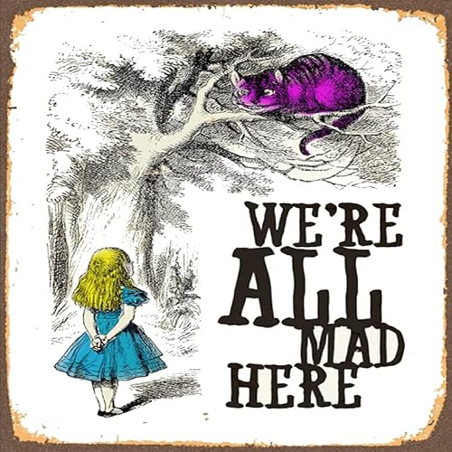 Alice in Wonderland -Were All Mad Here - Quality Square Wooden Coaster