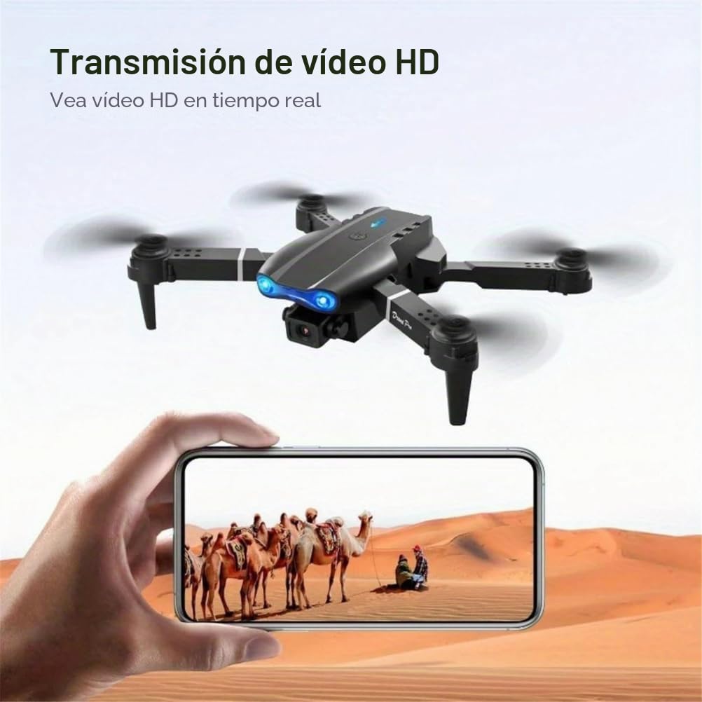 Dron e99pro con cámara Dual HD 1080p y retención de altitud, Ideal para Principiantes, batería de Larga duración, Carga USB, Exteriores.
