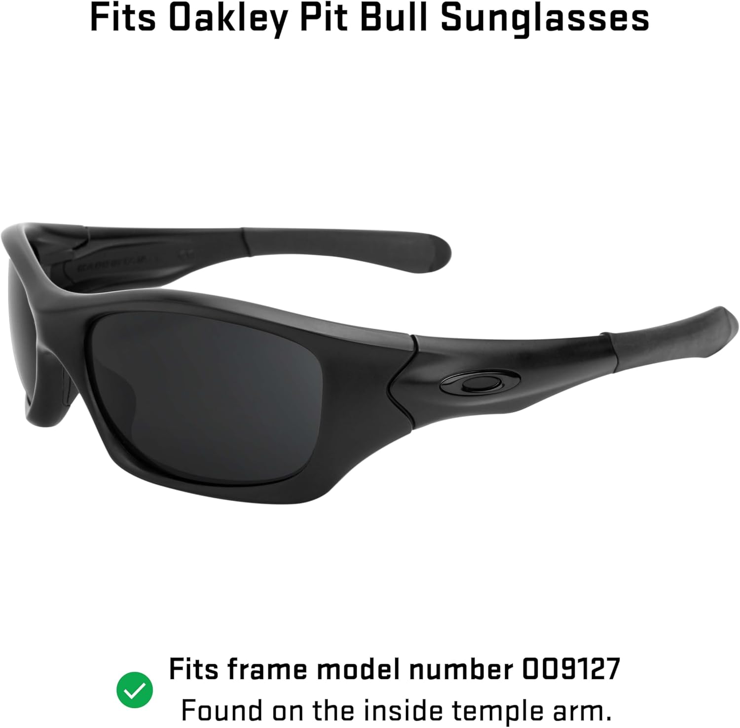 Revant Replacement Lenses for Oakley Pit Bull sunglasses, UV Protection, Anti-Scratch and Impact Resistant, Non-Polarized Stealth Black