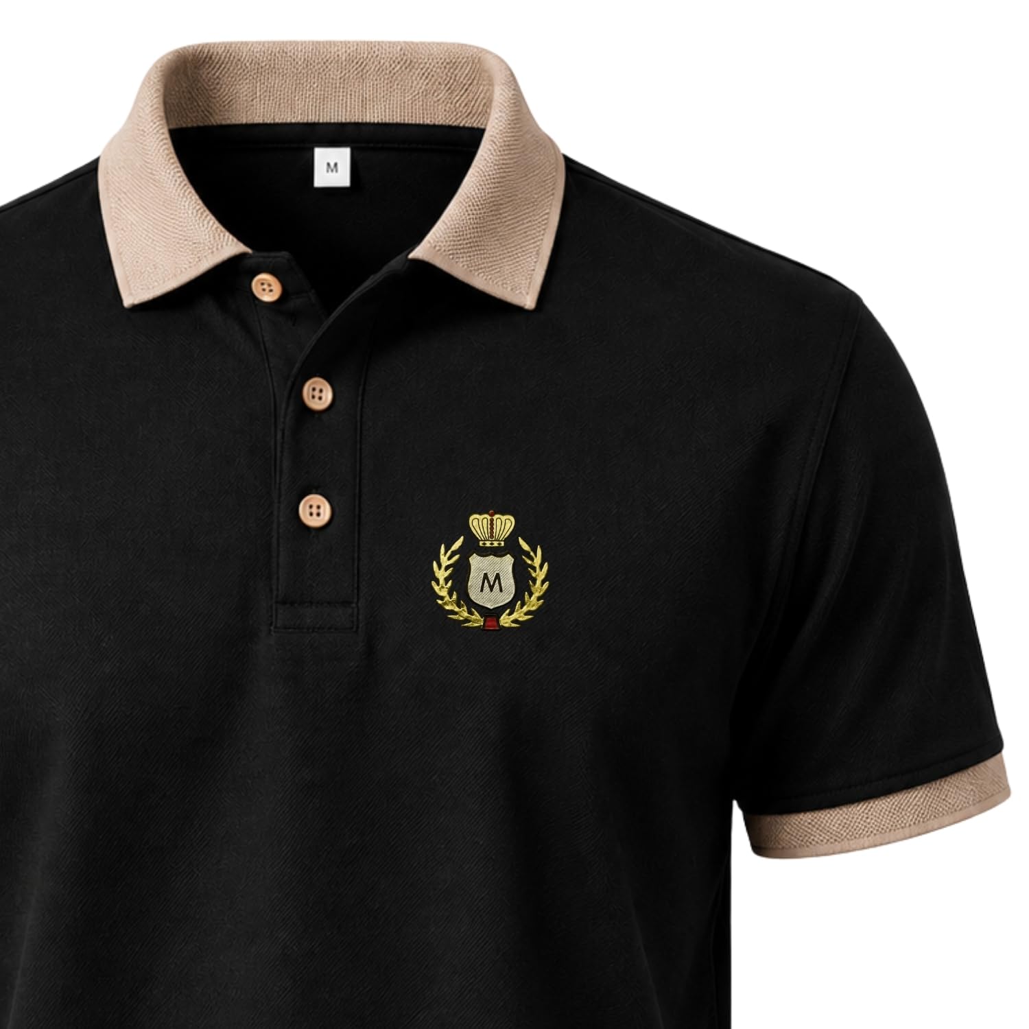 Men's Cotton Rich Polo T-Shirt with Crest Emblem-picture-31