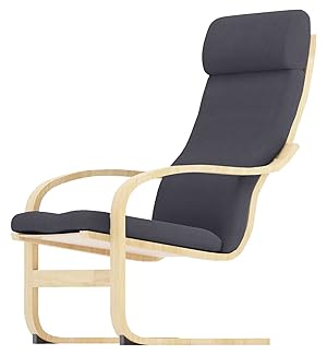 Solo Coberturas. ¡La Silla no está incluida! El reemplazo de la Cubierta de la Silla Duable Poang es Compatible for IKEA Poang Funda del sillón (Polyester Dark Gray A)