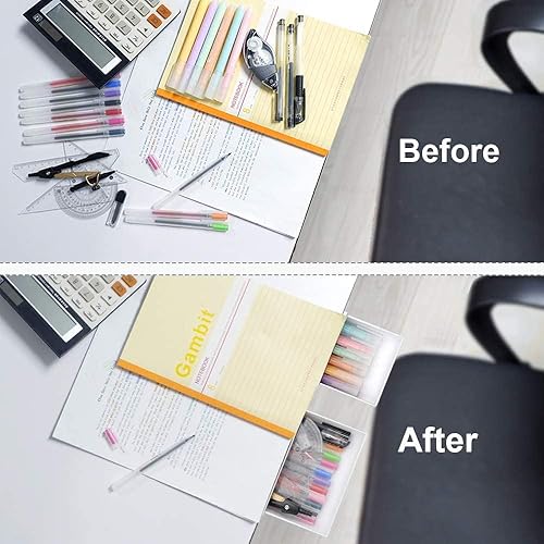 Miniatura 5 de Organizador de cajones grande para debajo del escritorio, 2 unidades, soporte para cajón de escritorio, accesorios de escritorio de plástico y