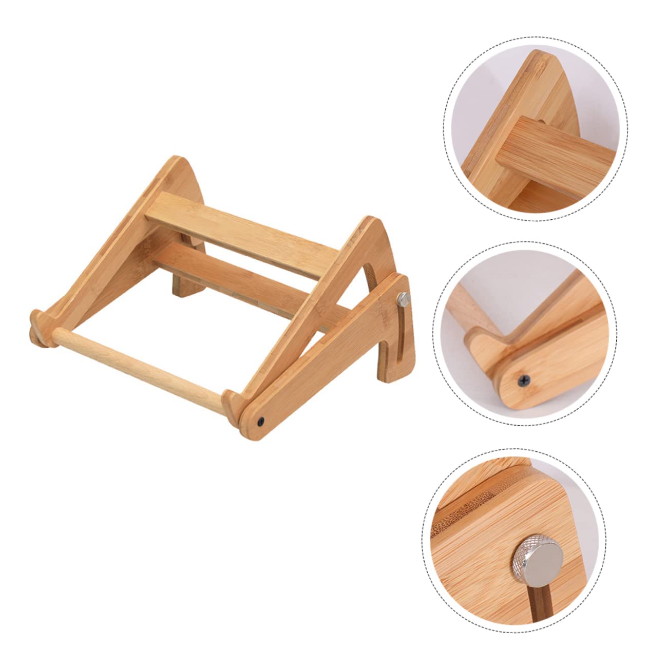 Operitacx Supporto per Laptop in Legno Beige, Scrivania Portatile per Laptop Altezza Regolabile, Struttura Cava e Angoli Arrotondati, Stabile e Confortevole