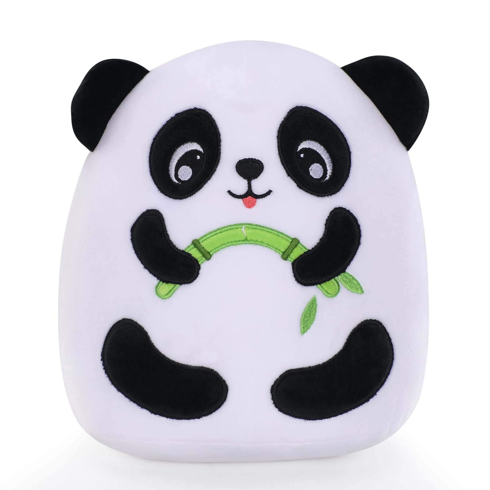 GlojoyCute Panda Stuffed Animal - 9" Panda Plush Soft Panda with Bamboo Animal Plushies Pillow Plushie Toy Gifts for Kids Stuffed Animals Plush Decor Panda Birthday Party Favors (Pippin)