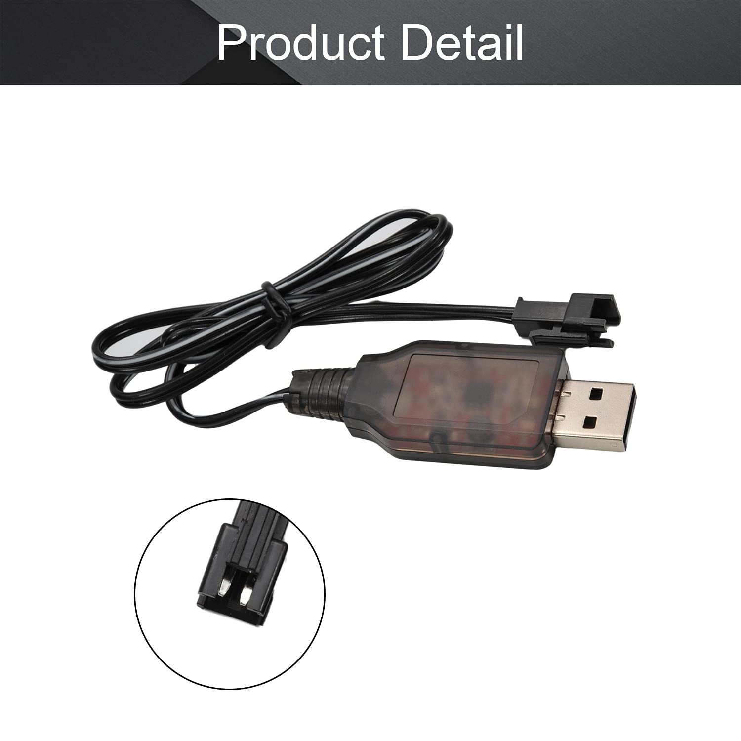 Câble De Charge USB Pour Batterie RC – 4,8V 250mA, Connecteur SM, Longueur 50 Cm – Chargeur Sécurisé Pour Voitures Radiocommandées