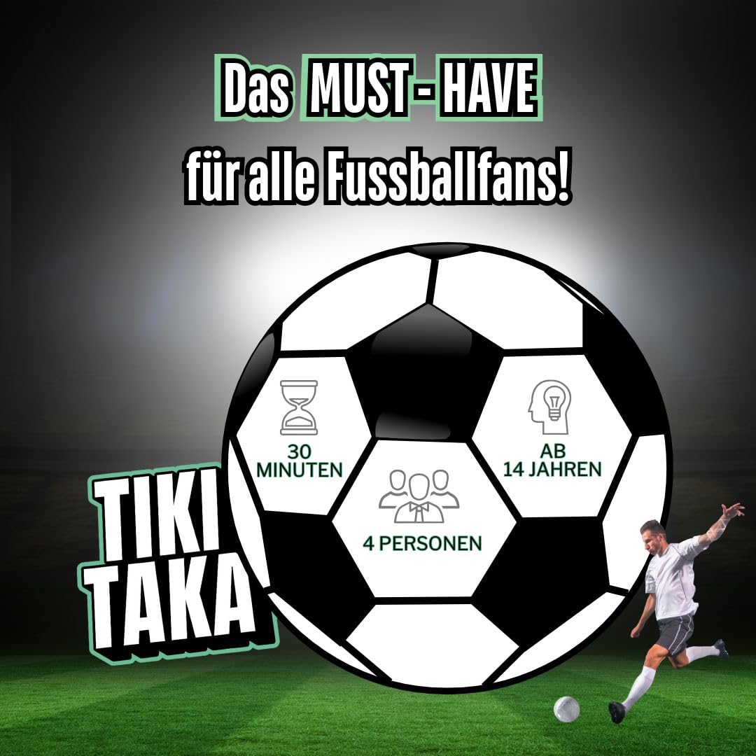 Tiki Taka – Il Gioco Da Tavolo Definitivo Per Chi Ama Il Calcio! 278 Domande, 4+ Giocatori, Divertimento Assicurato Con Famiglia E Amici