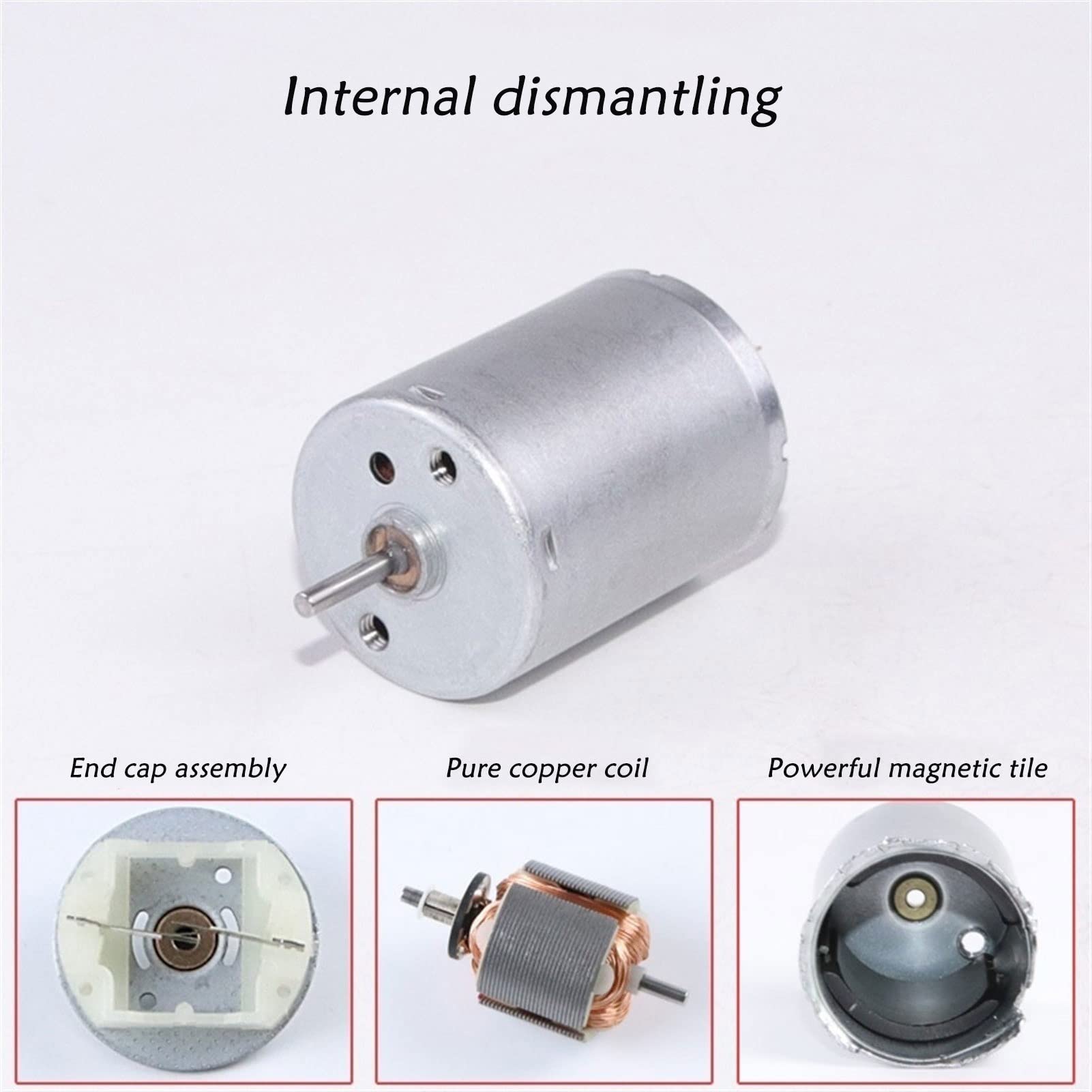 Moteur Micro 370 DC 6V-12V - Parfait Pour Modélisme, Robots, Jouets DIY | 4000-8000 RPM, 45g, Métal Durable - 2