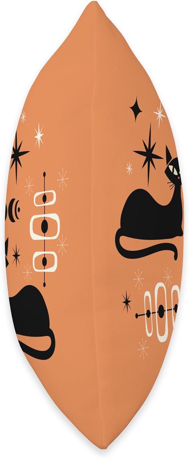 Midcentury Mid Century Retro Cat Atomic Age Space Modern Throw Pillow