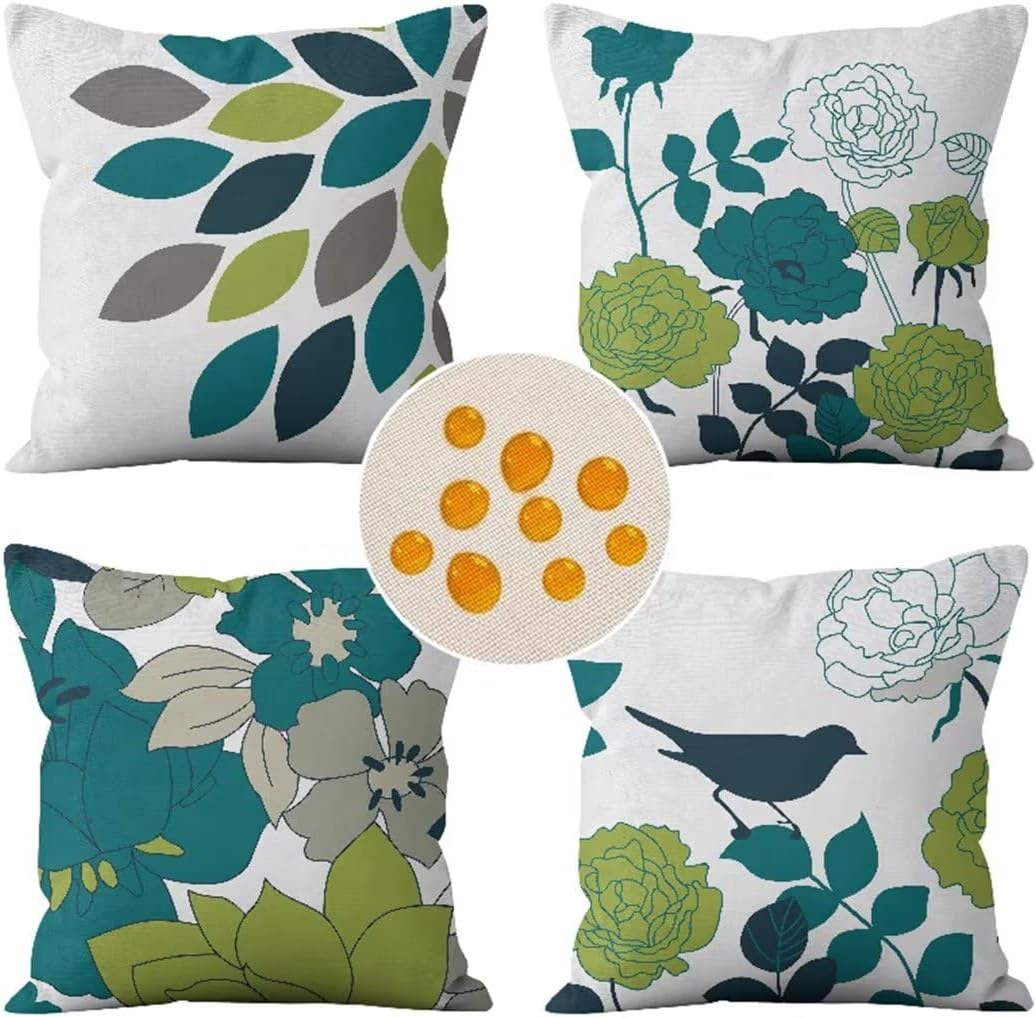 UDERUI Outdoor Waterproof Pillow Covers 28x28 Inch Set of 4