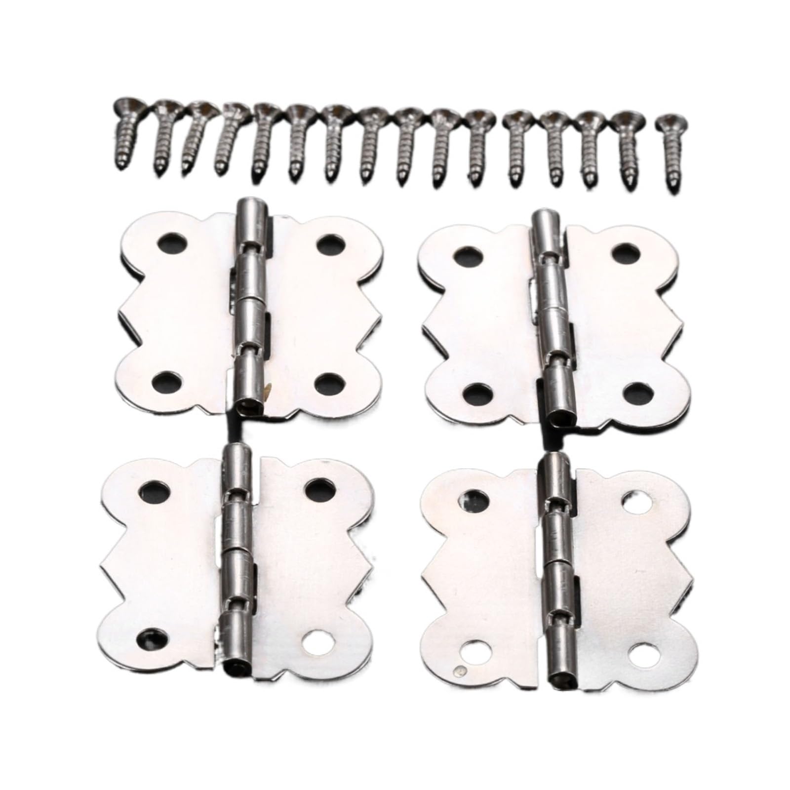 Kdhcvkz 4Sets 30X27mm 4/10Pcs Hinges With Screws 4 Holes 25Mm-40Mm Furniture Wood Hinges(4Sets 30X27mm)