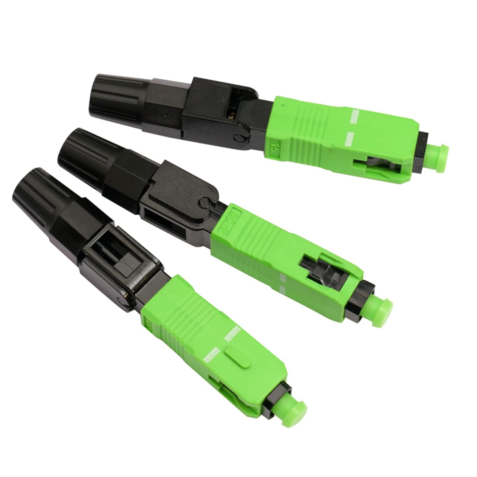 Raccords à Fibres optiques 100 pièces SC/APC Fibre Optique connecteur Rapide FTTH Champ Assemblage Rapide Fibre Optique avec connecteur SC 0.3dbm Équipement de Communication