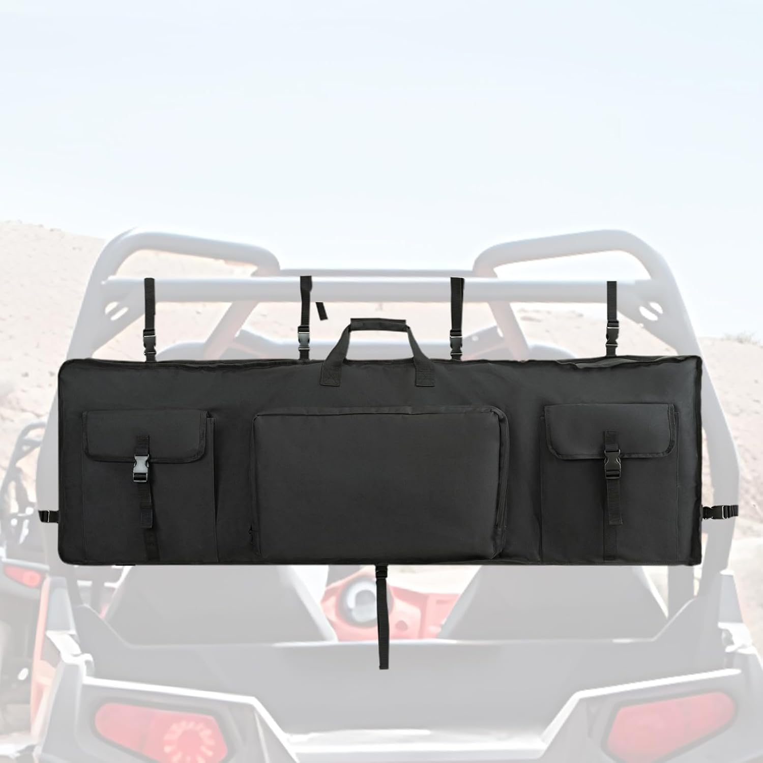 Double UTV Gun Bag Rack - Heavy Duty Waterproof Design for All-Weather Protection with Thick Foam Padding, Secure and Durable, Ideal for Outdoor Gear, Secure Storage on UTV