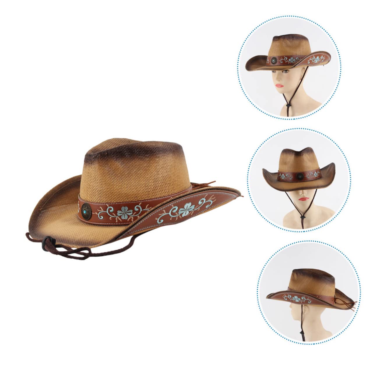COLLBATH Sombrero Protección Solar de Verano para Mujer ala Ancha Plegable y Diseño Decorativo Adecuado para Camping y Deportes al Aire