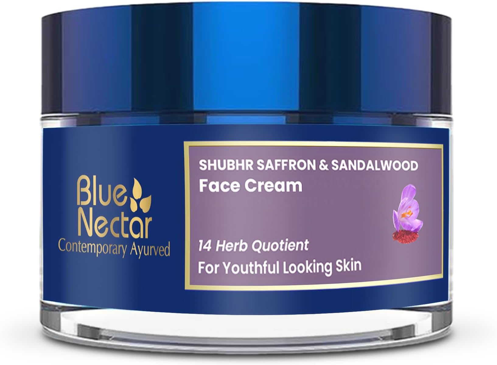 Anti Aging Face Cream for Women with Saffron Sandalwood | Ayurvedic Alternate to Retinol Cream for Fine Lines & Wrinkles | Day & Night Face Moisturiser for Mature Skin (14 Herbs, 50g)