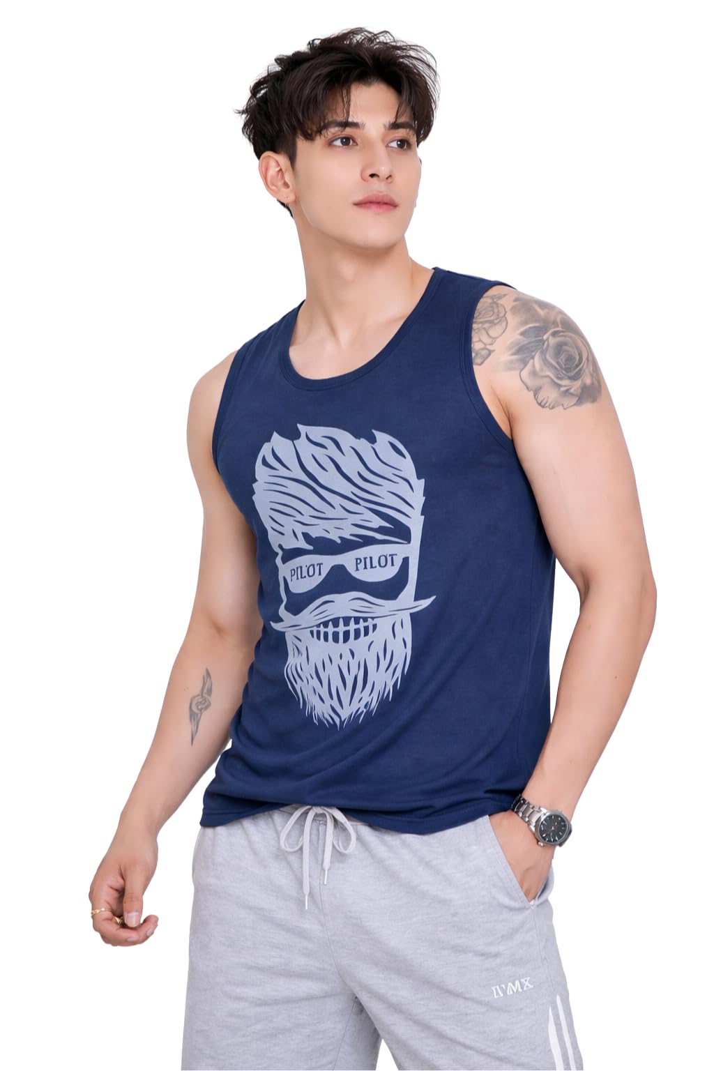 Men's Round Neck Stylish Trendy Sando for Gym Wear | Soft Sleeveless Cotton Gym Vest-image-37