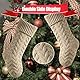 meioro Weihnachtsstrümpfe mit Grußkarte, 46cm/18in Große Größe Kabel Strick Weihnachtsstrümpfe, Kamin Hängende Weihnachtsstrümpfe für Urlaub Familie Party Festival Dekorationen (Khaki, 1 Pack)