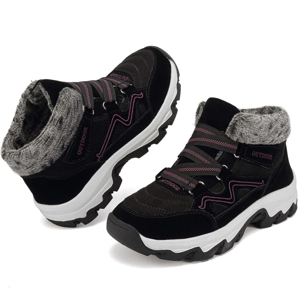 Uomo Stivaletti da Neve Stivali Donna Inverno Caldo Antiscivolo Outdoor Scarponi Trekking Camminate All'aperto Stivali di Cotone
