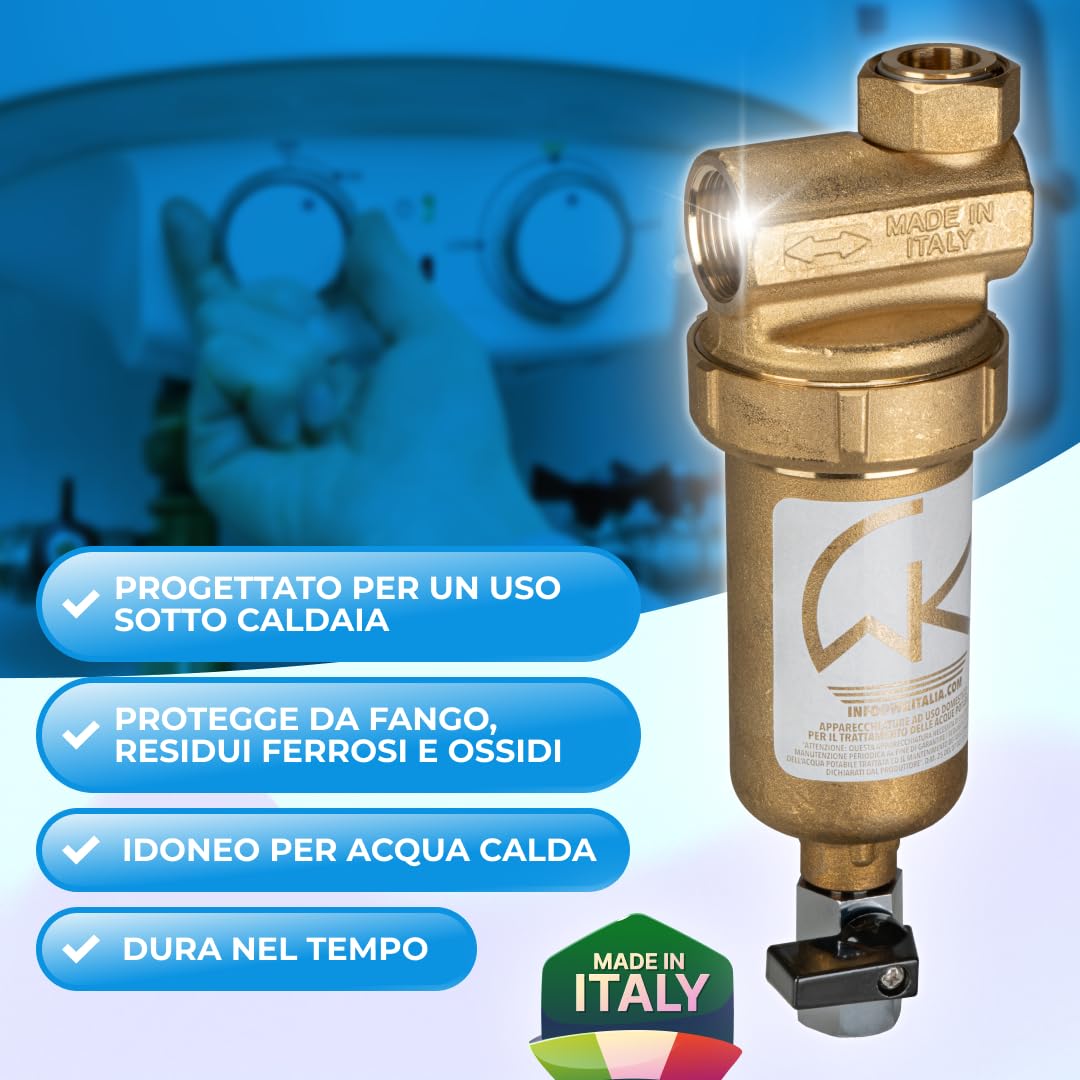 WK - Filtro desatascador magnético para caldera de latón, útil para filtración de agua, protege el sistema térmico de las impurezas